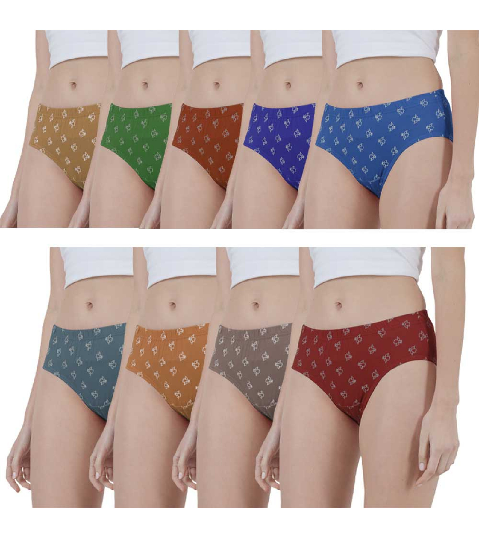 Vink Multicolor Womens Printed Panties 9 Pack Combo | Multicolor Inner Elastic